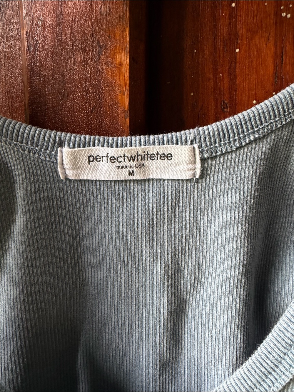 perfectwhitetee Light Blue Ribbed Tank Top - Picture 2 of 2
